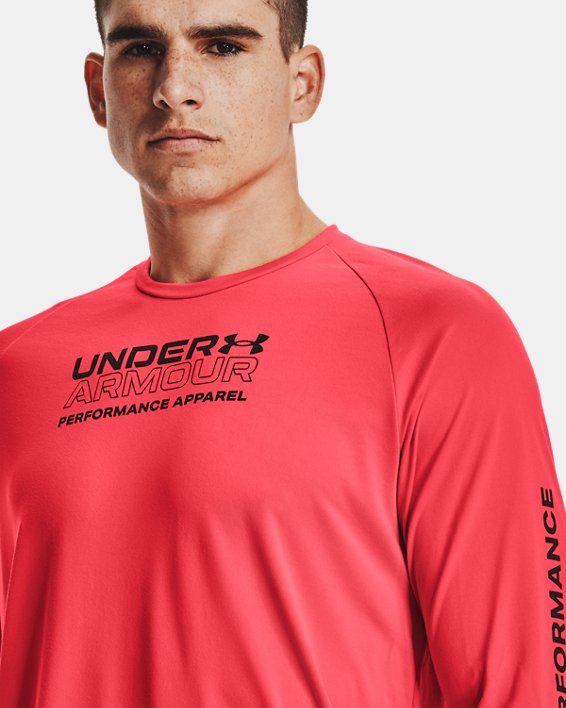 Men's UA Tech™ 2.0 Originators Of Performance Long Sleeve, Red, pdpMainDesktop image number 3